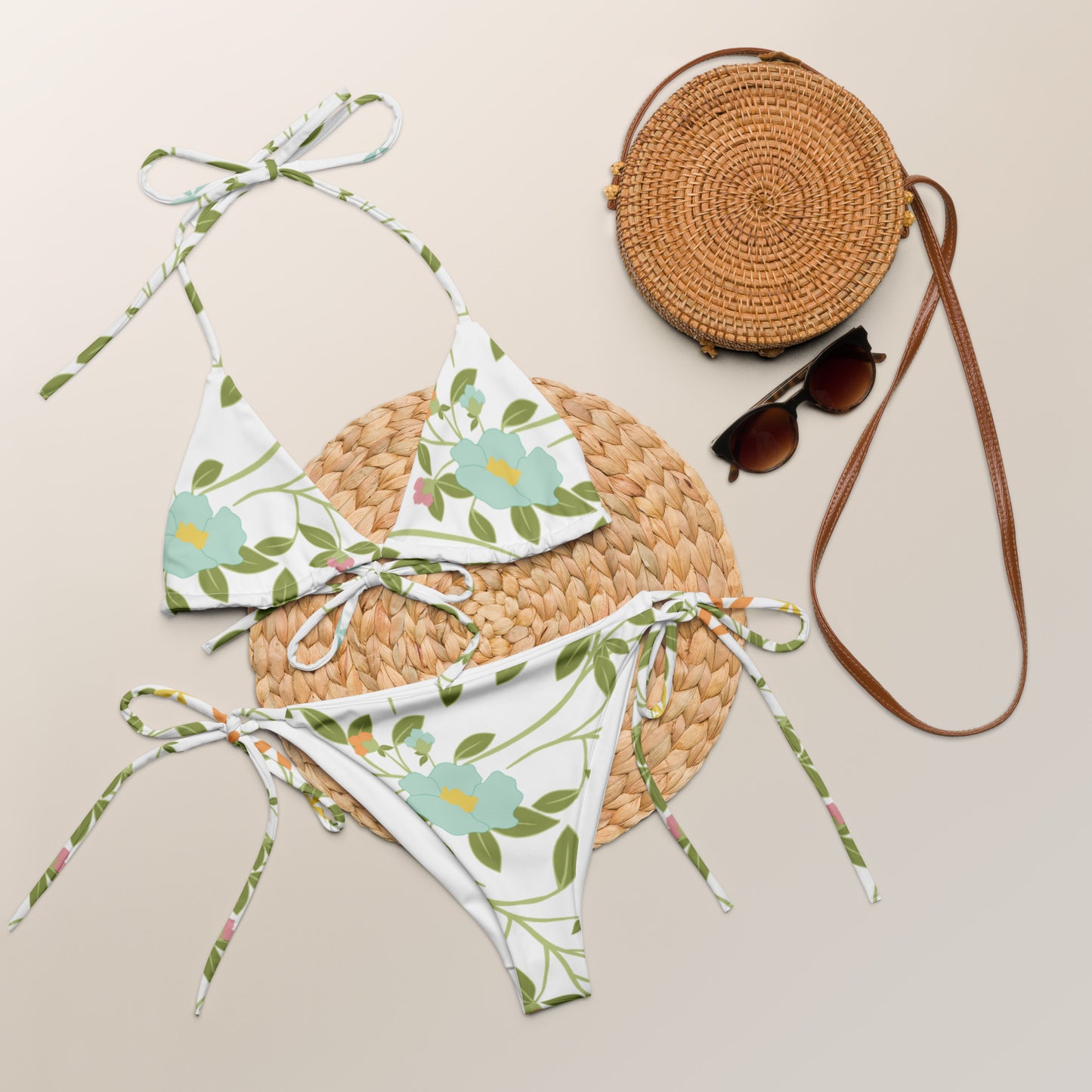 Twisted Petals-Recycled String Bikini