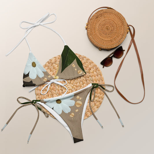 Golden Flowers-Recycled String Bikini