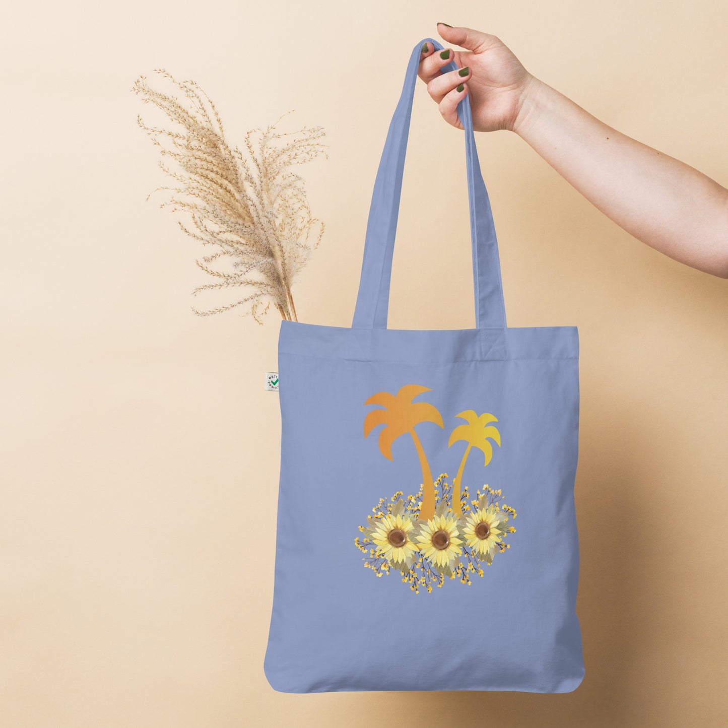 Palm Flowers-Organic Fashion Tote Bag