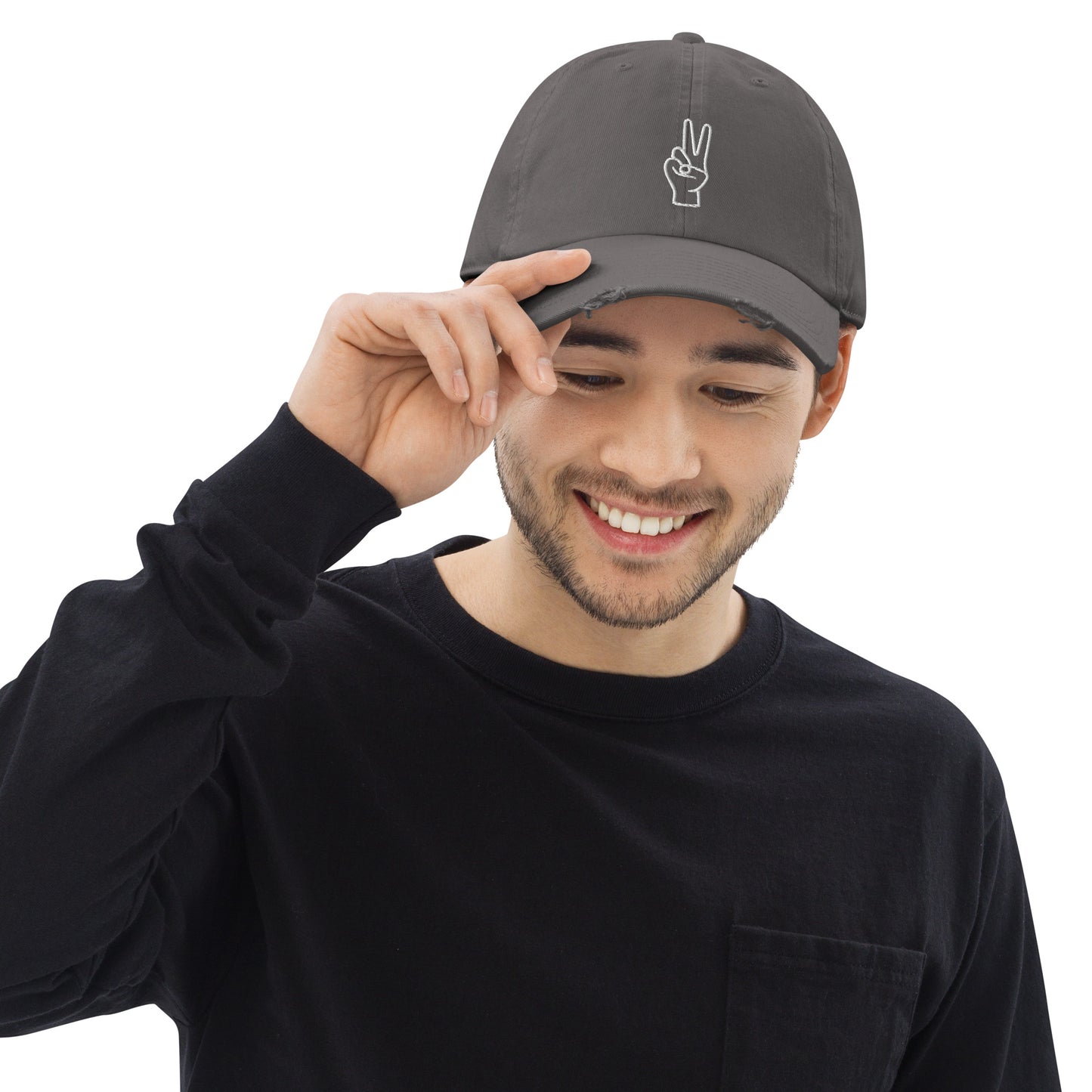 Peace Out-Distressed Baseball Cap