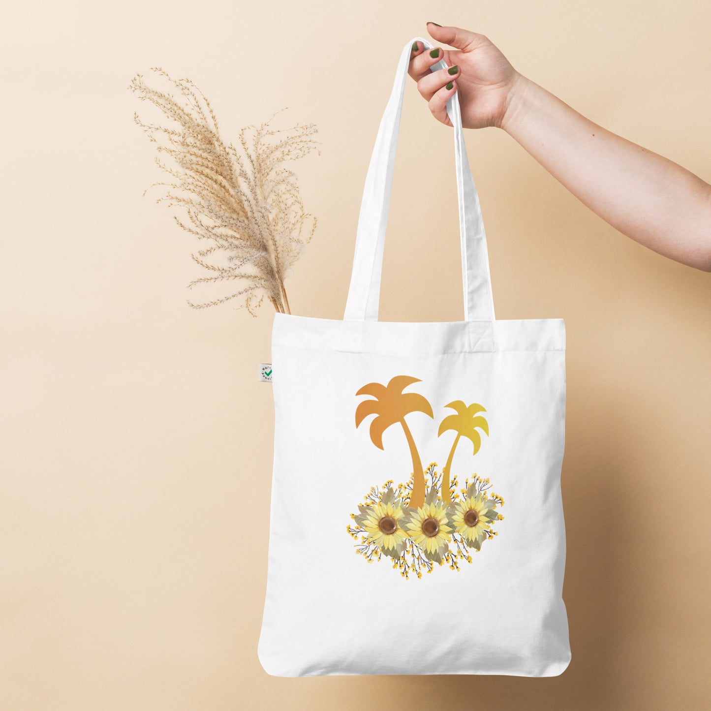 Palm Flowers-Organic Fashion Tote Bag