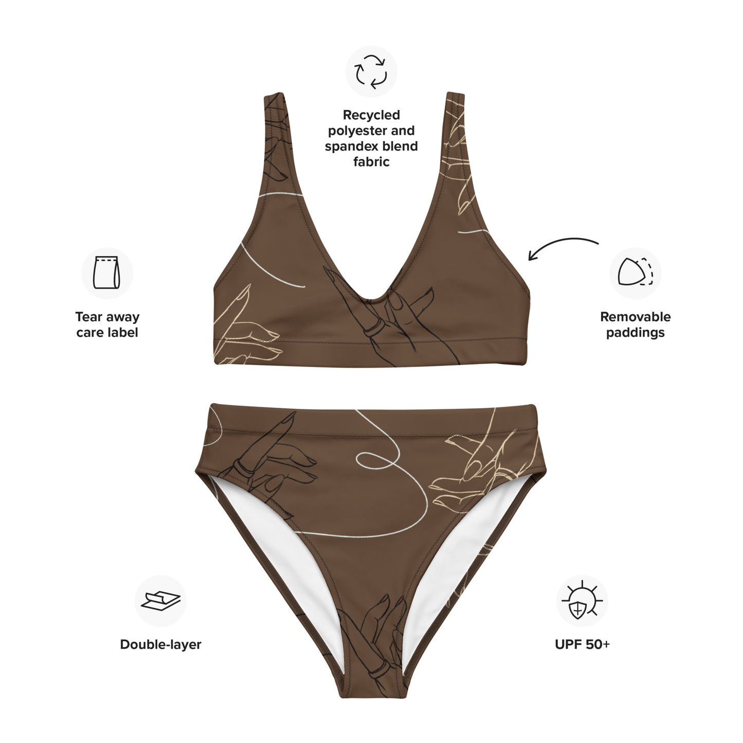 Guiding Hands-Recycled High-Waisted Bikini