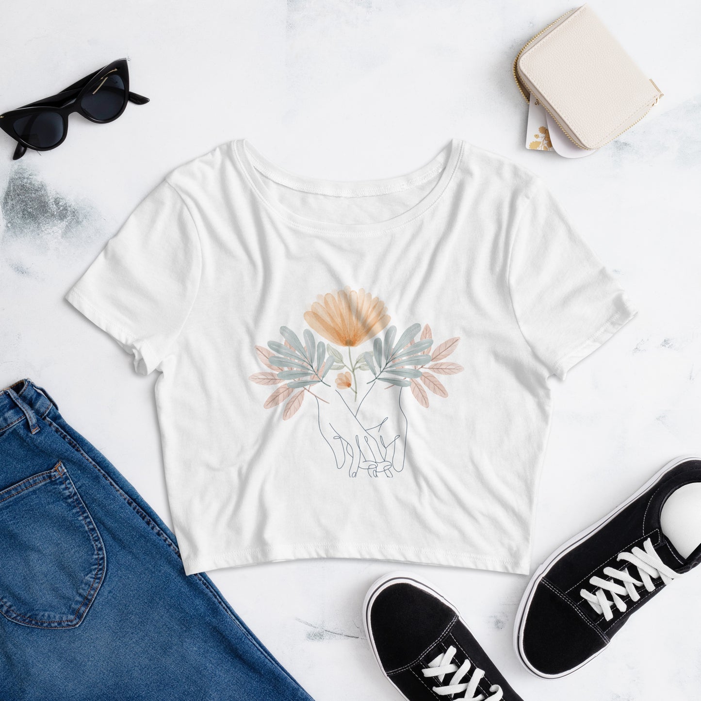 Blooming Hands-Women’s Crop Tee